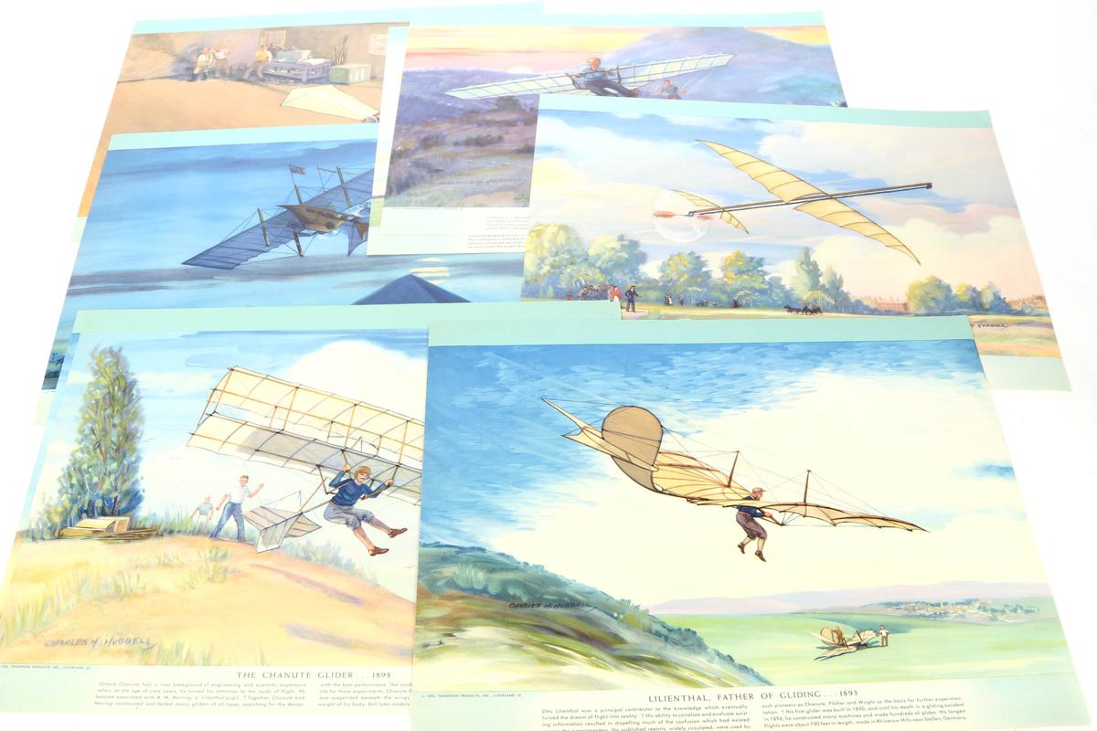 Charles H. Hubbell Color Aviation Lithographs (12)