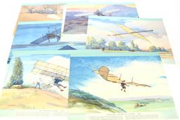 Charles H. Hubbell Color Aviation Lithographs (12)