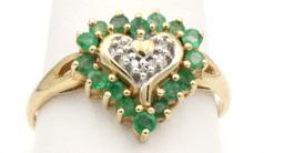 10K Gold & Emerald Heart Ring