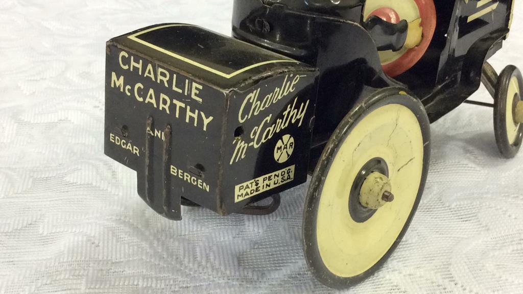 Marx Charlie McCarthy Tin Wind Up Toy Buggy
