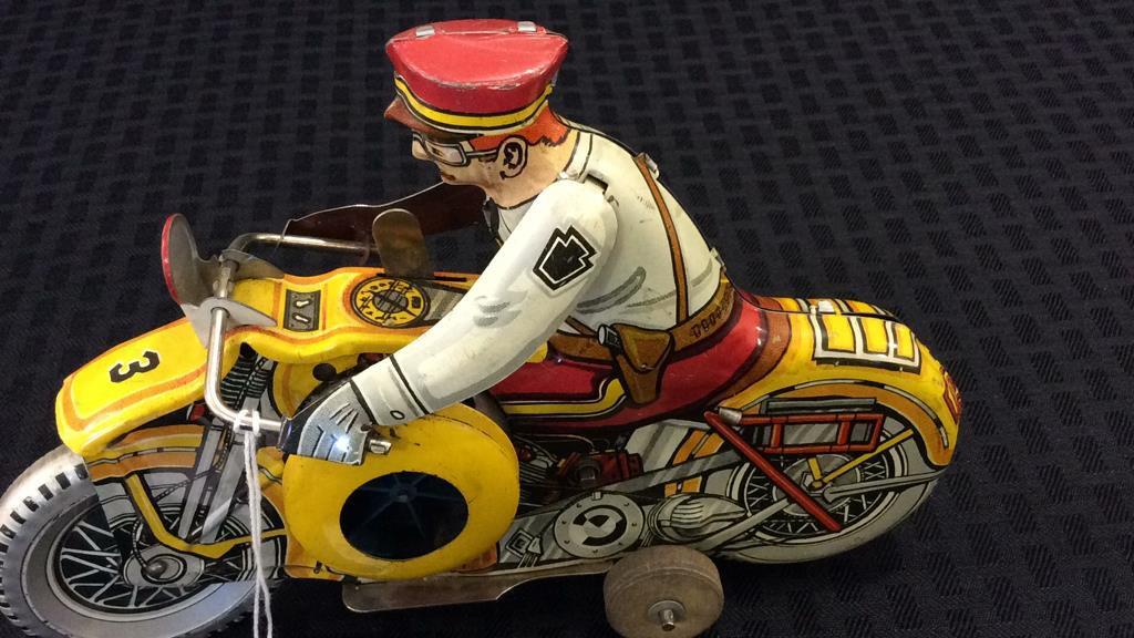 Marx Wind Up Policeman Toy Motorcycle