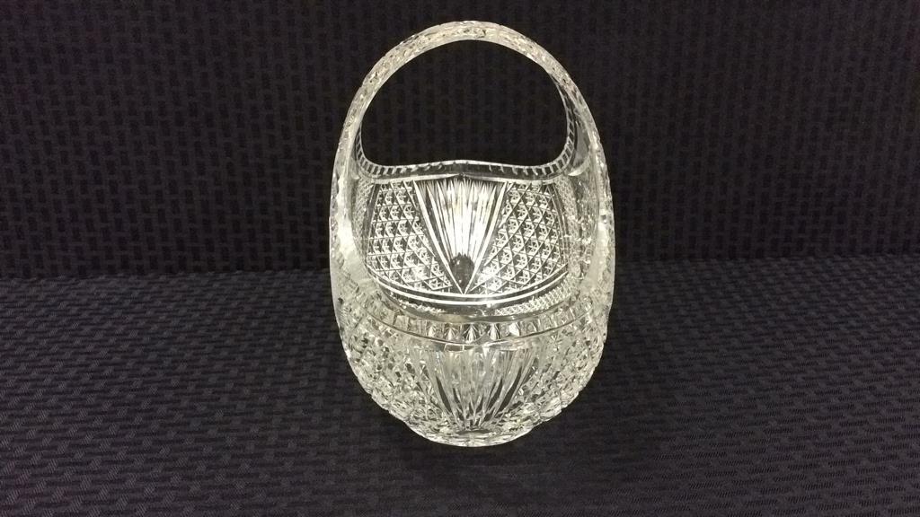 Lg. Cut Glass Crystal Basket