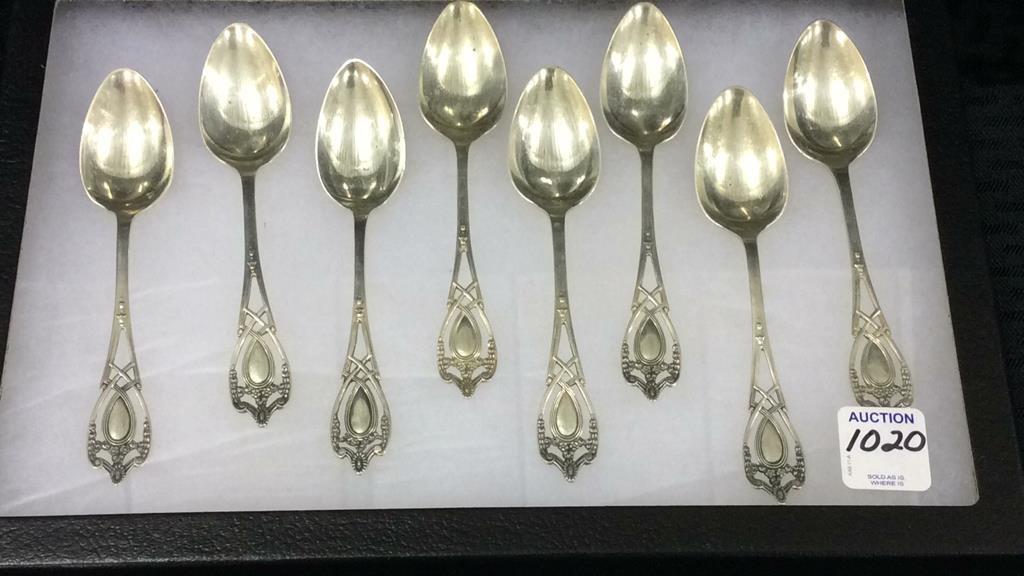 Set of 8 Matching Sterling  Silver Spoons