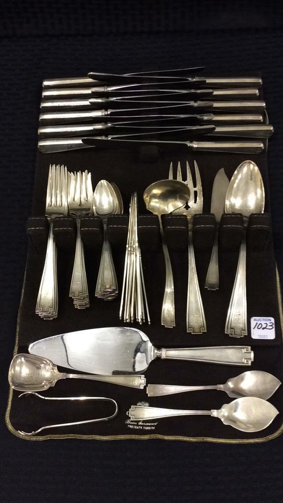 Lg. Set of Sterling Silver Flatware (Pat. 1913)