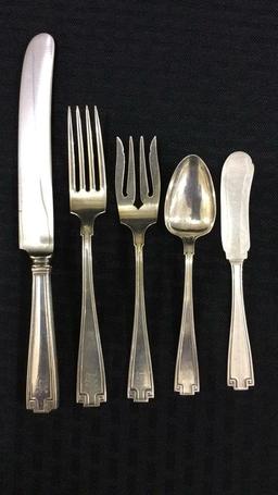 Lg. Set of Sterling Silver Flatware (Pat. 1913)