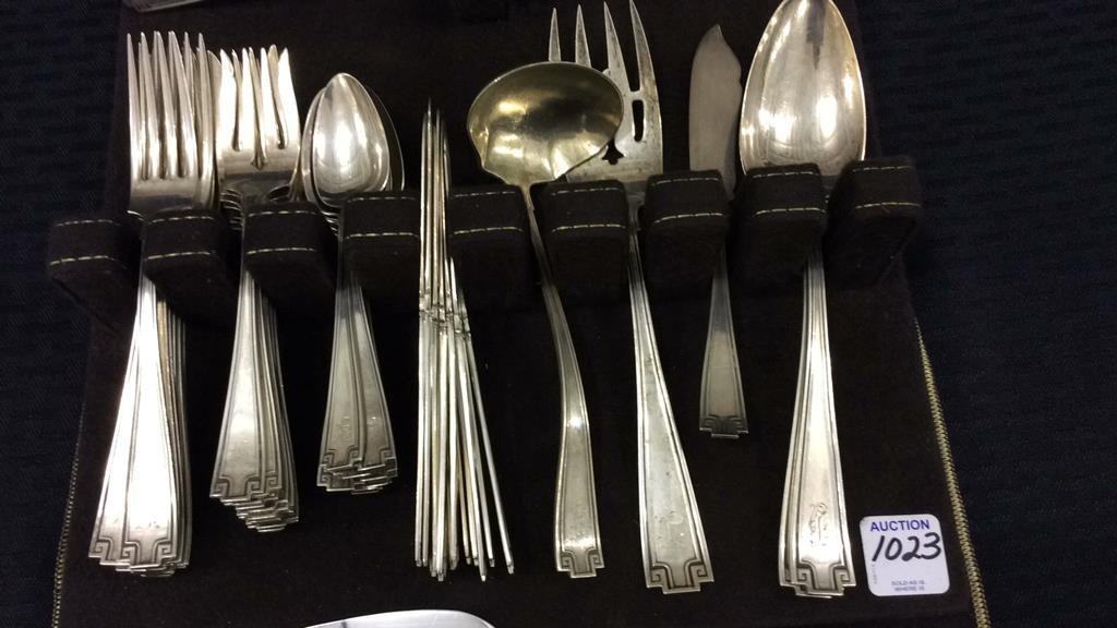 Lg. Set of Sterling Silver Flatware (Pat. 1913)