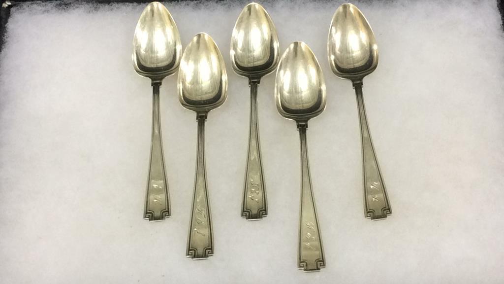 Set of 9 Sterling Silver Spoons