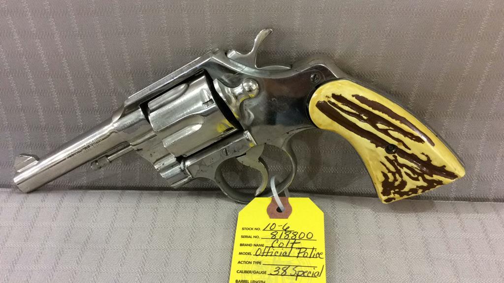 Rare Colt Official Police 38 Special Nickel SAA