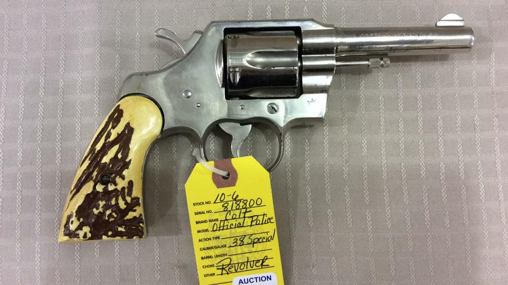 Rare Colt Official Police 38 Special Nickel SAA