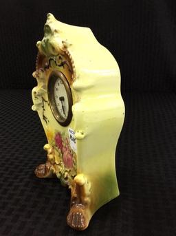 Sm. Floral Painted  Porcelain Clock