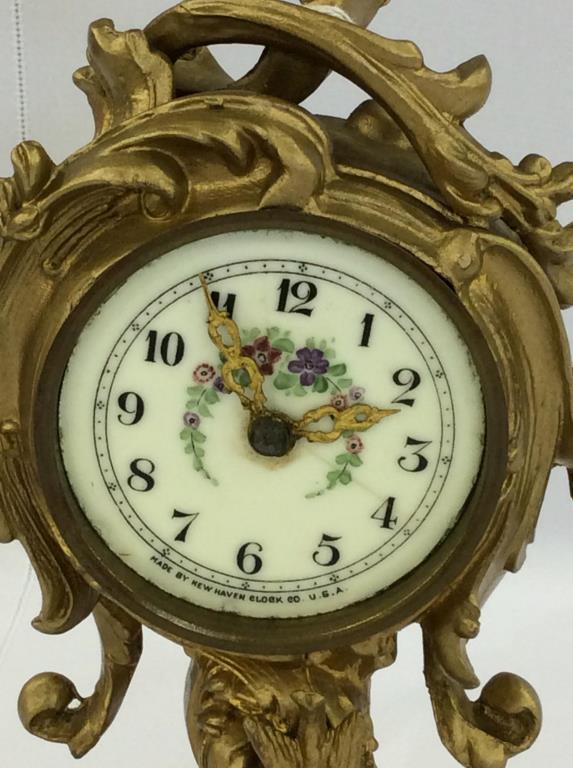 Sm. Ornate Brass New Haven Clock (Missing