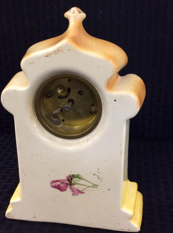 Sm. FLoral Paint Porcelain Clock