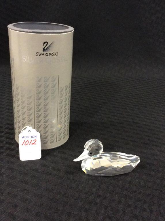 Swarovski Silver Crystal Duck Figurine w/