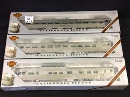 Lot of 3 HO Scale California Zephyr CB&Q Cars-NIB