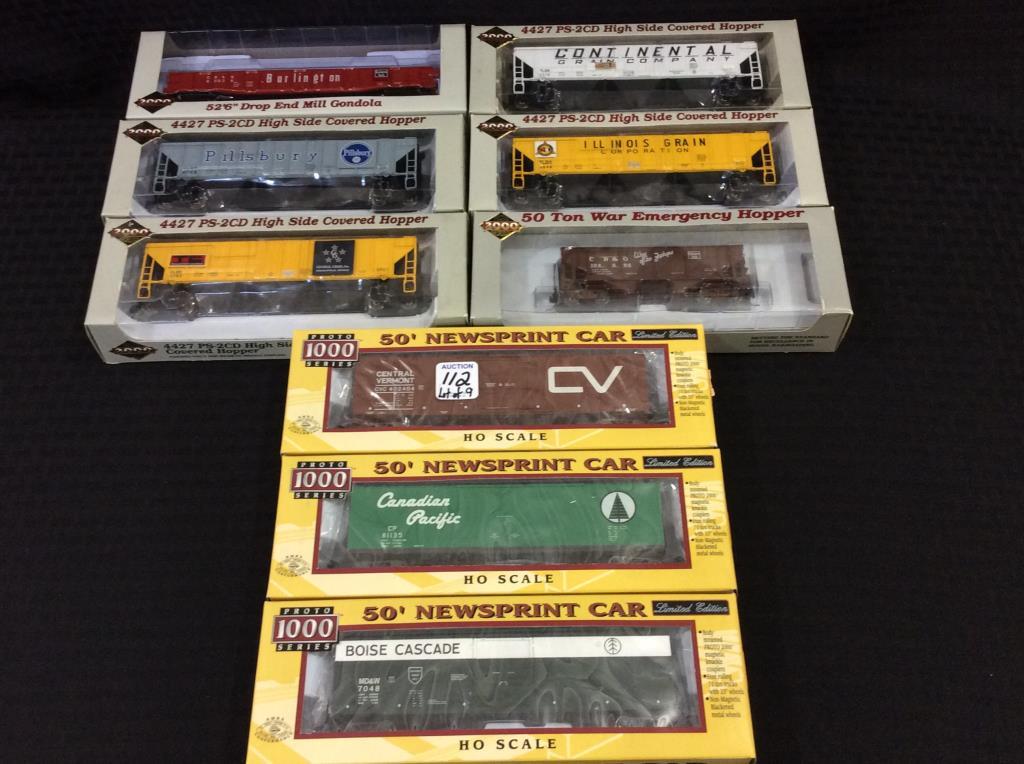 Lot of 9 HO Scale Train Cars-NIB Including