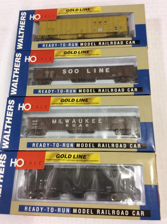 Lot of 6 Walthers HO Scale Goldline Train Cars