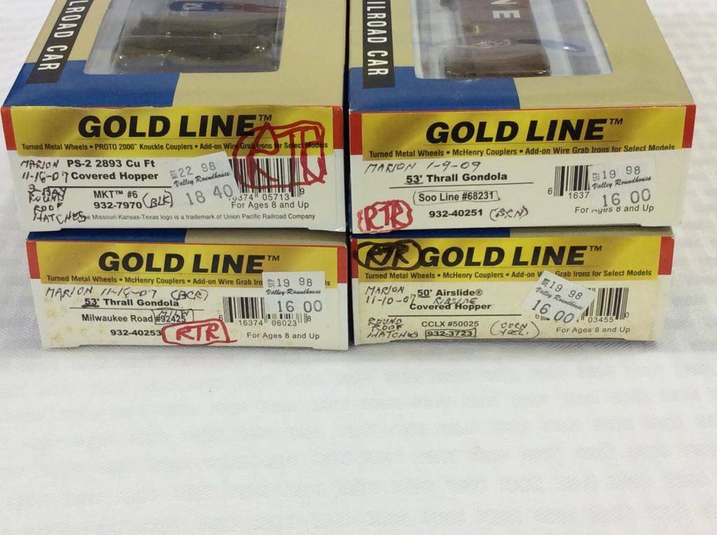 Lot of 6 Walthers HO Scale Goldline Train Cars