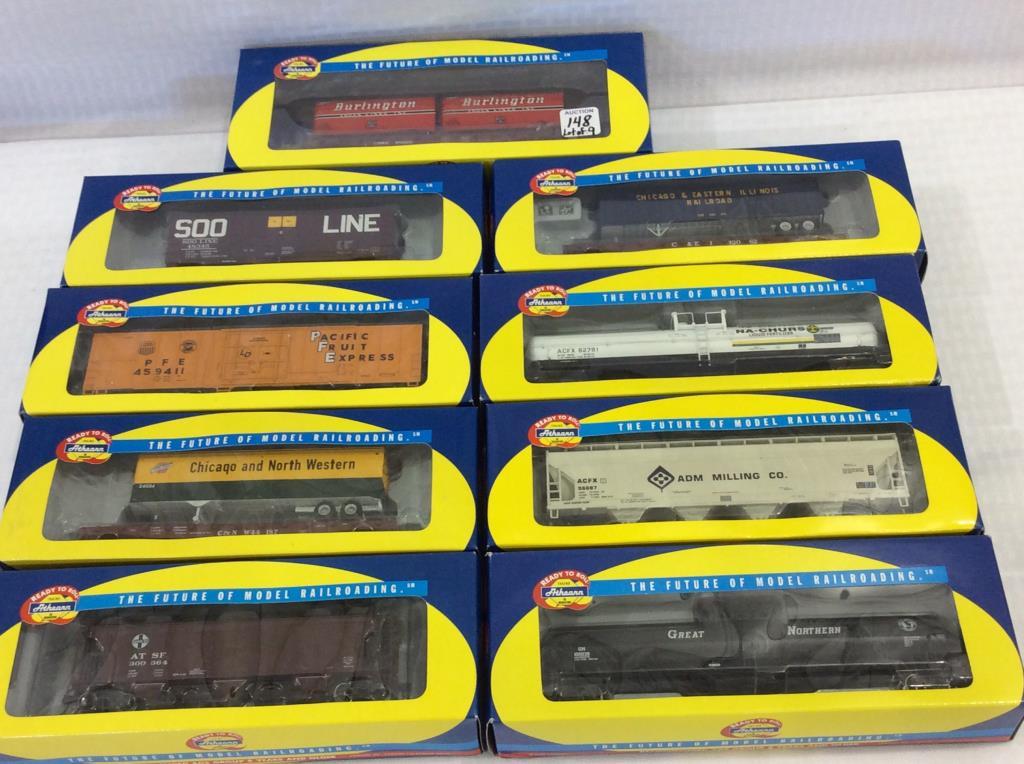 Lot of 9 Athearn HO Scale Train Cars-NIB