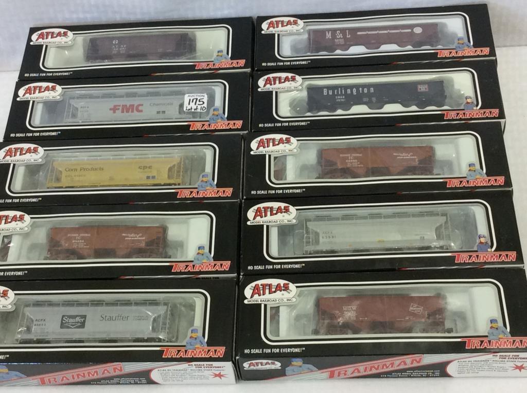 Lot of 10 Atlas HO Scale Train Cars-NIB