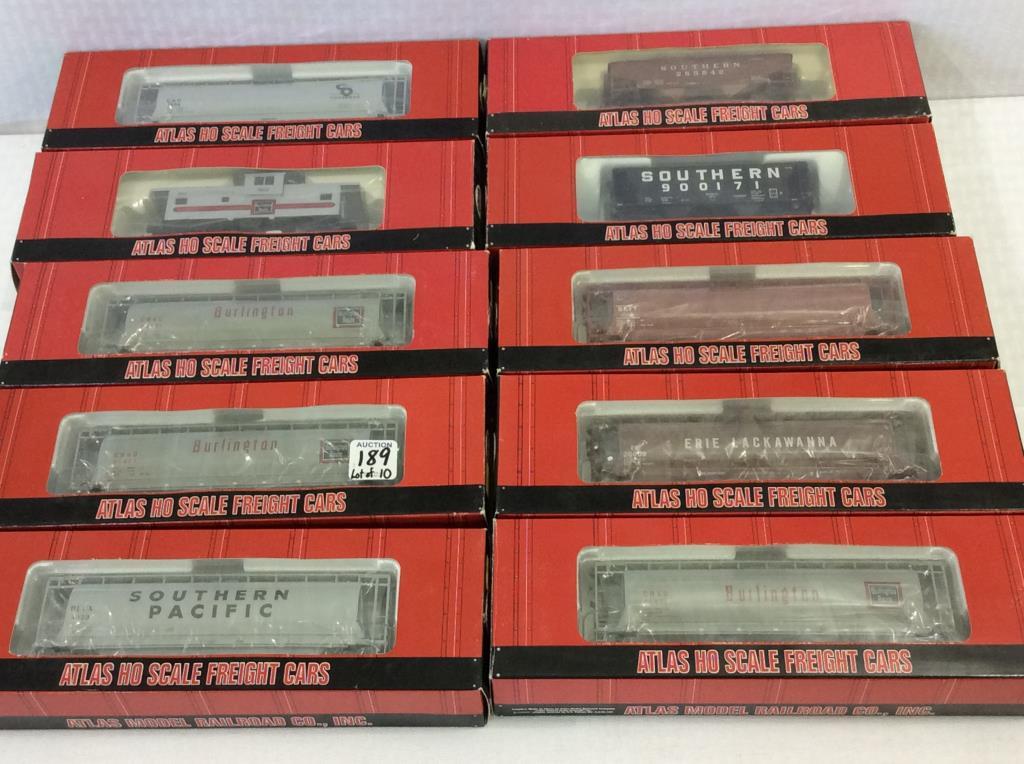 Lot of 10 Atlas HO Scale Freight Cars-NIB