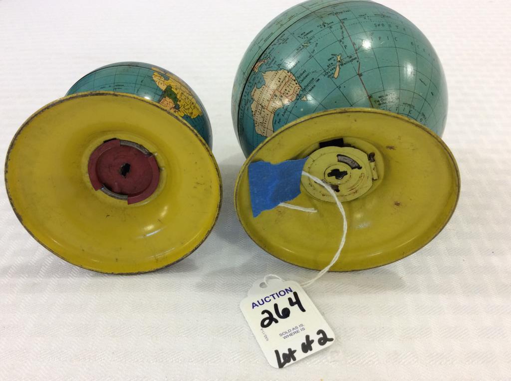 Lot of 2 TIn World Globe Banks