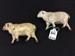 Lot of 2 Iron Sheep Banks (Approx. 3 1/4 Inches