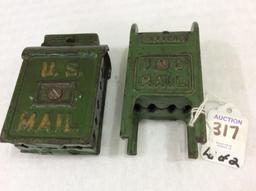 Lot of 2 Iron US Mail Boxes