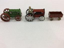 Lot of 3 Cast Iron Toys Including Red Paint