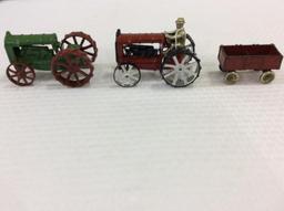 Lot of 3 Cast Iron Toys Including Red Paint