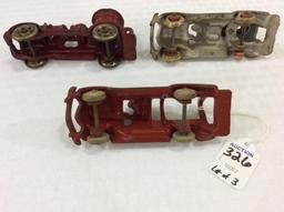 Lot of 3 Sm. Iron Fire Trucks (One Missing