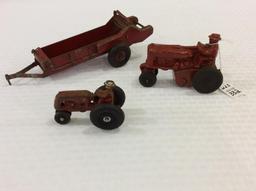 Lot of 3 Farm Machinery Toys-Iron & Metal