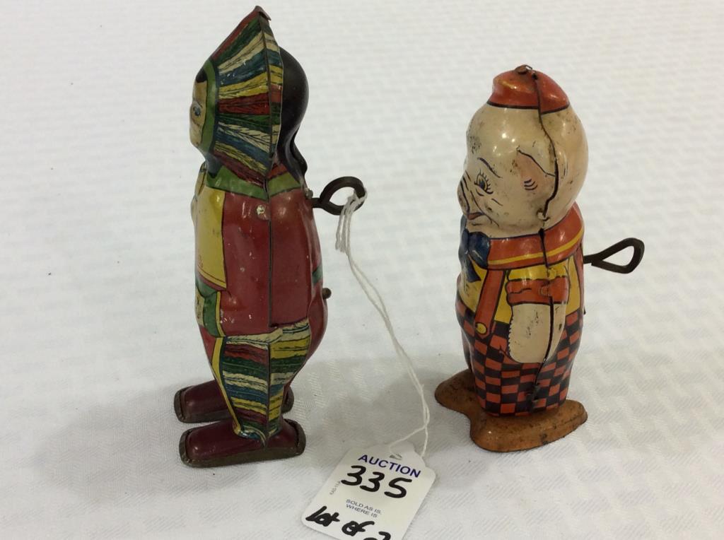 Lot of 2 Sm. Tin Wind Ups Including Chein Pig