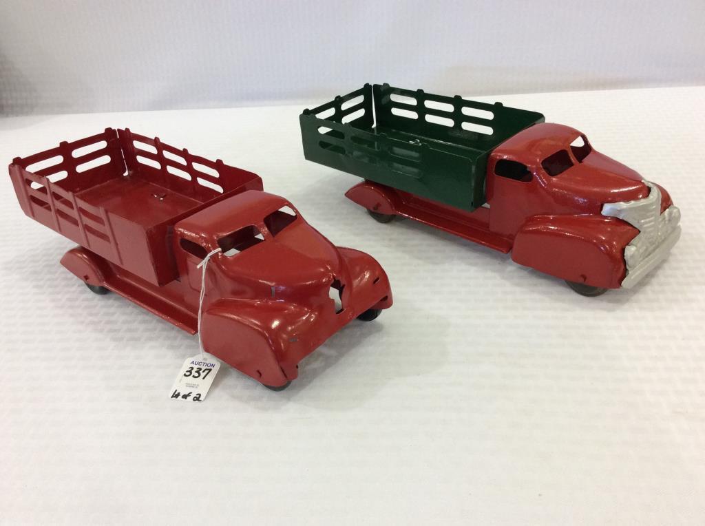 Lot of 2 Toy Trucks (Re-Painted) missing front