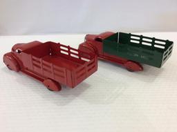 Lot of 2 Toy Trucks (Re-Painted) missing front