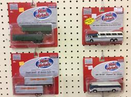 Lot of 8 Mini Metals Trailer Sets & Buses-New in