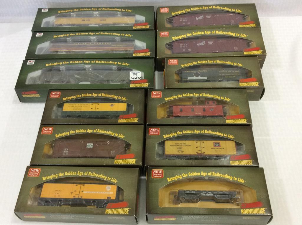 Lot of 12 Roundhouse HO Scale Train Cars-NIB