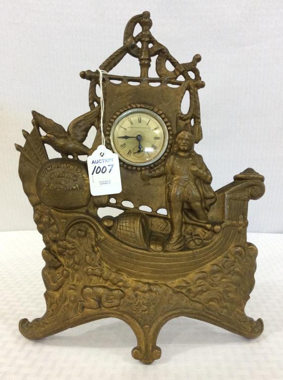 Ornamental Metal Brass Wind Up Clock