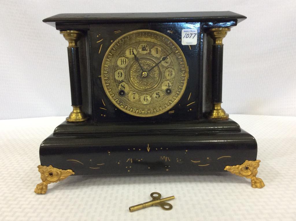 Keywind Mantle Clock w/ Key in Working Order