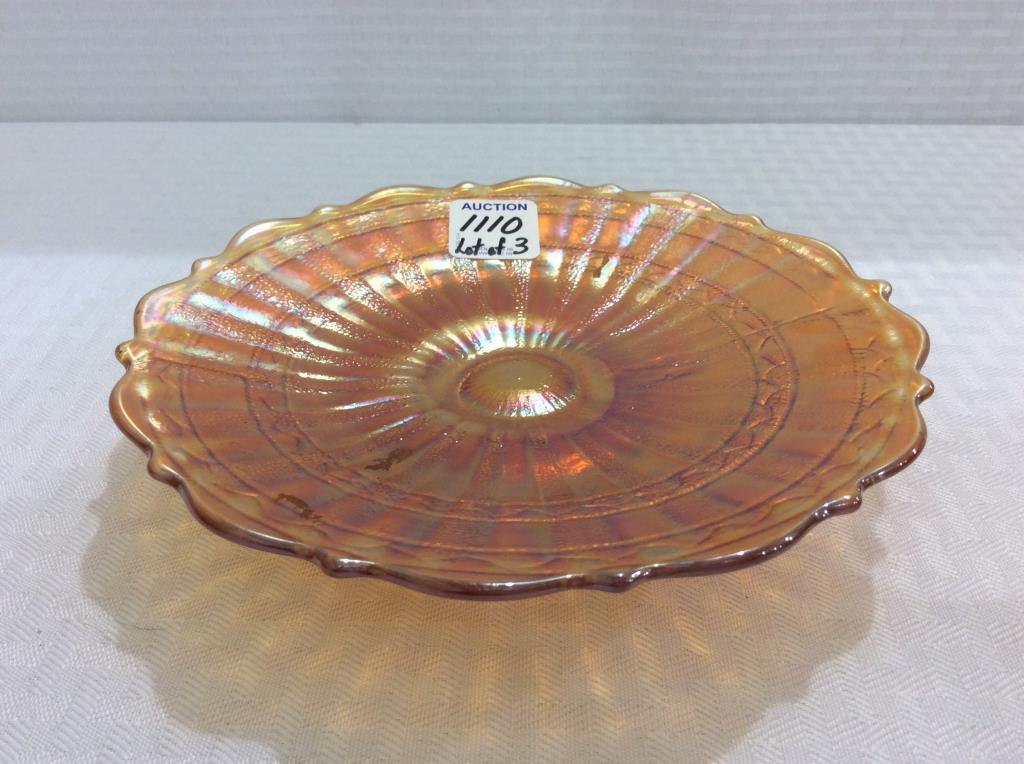 Lot of 3 Carnival Glass Dishes Including