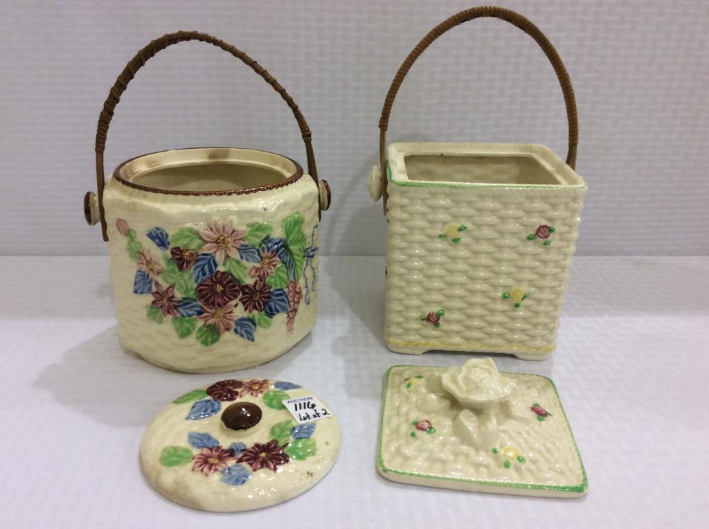 Lot of 2 Made in Japan Basketweave Design