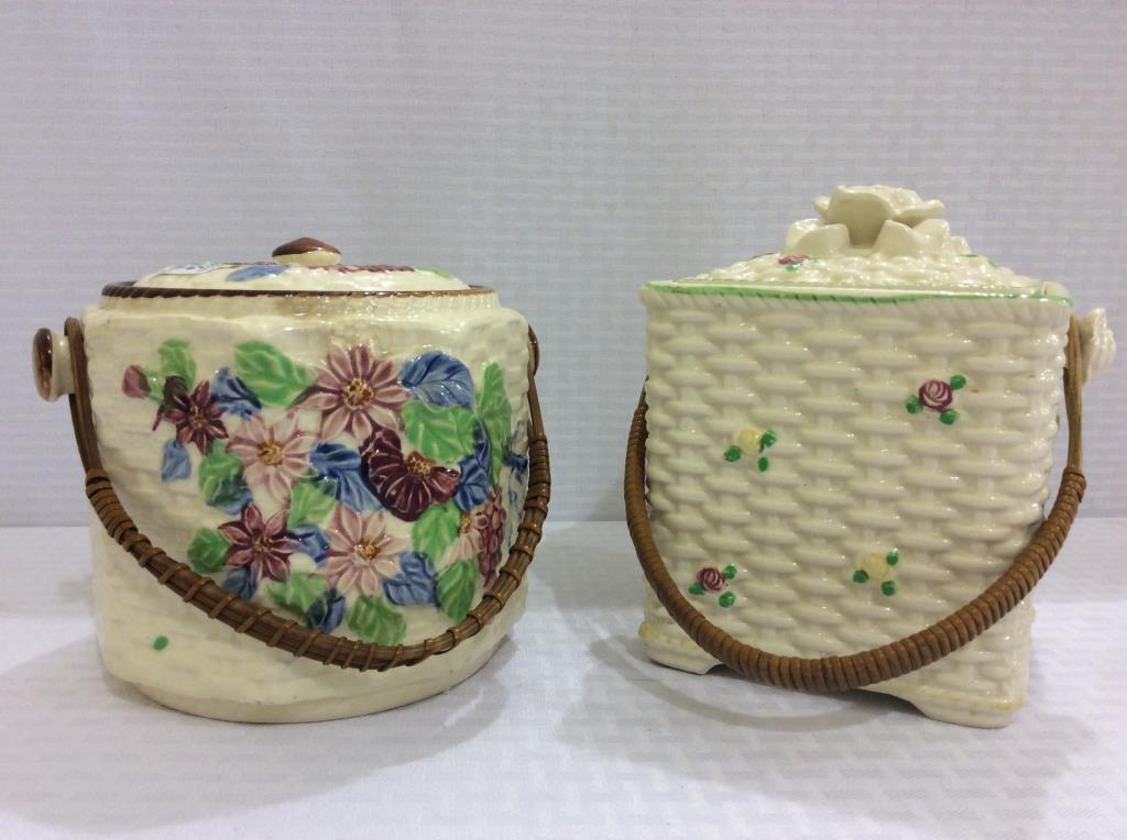 Lot of 2 Made in Japan Basketweave Design