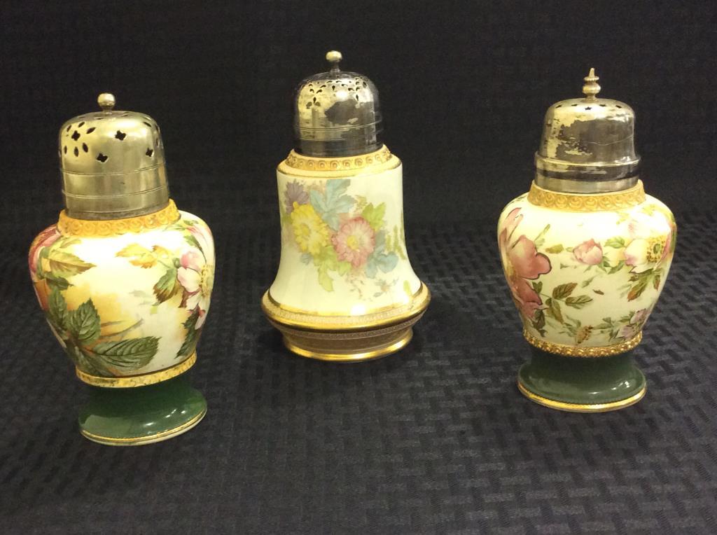 Lot of 3 Floral Painted Porcelain