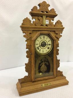 Ornate Kitchen Clock w/ Etched Tablet-Time is