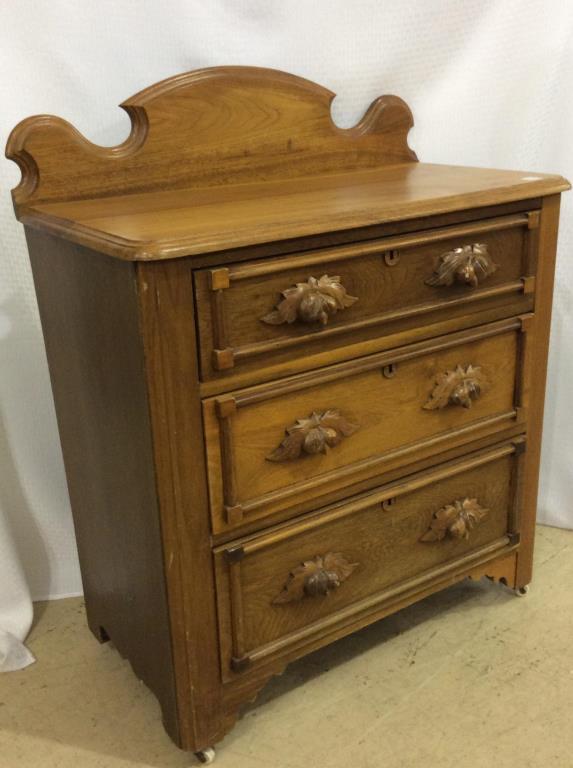 Three Drawer Walnut Commode