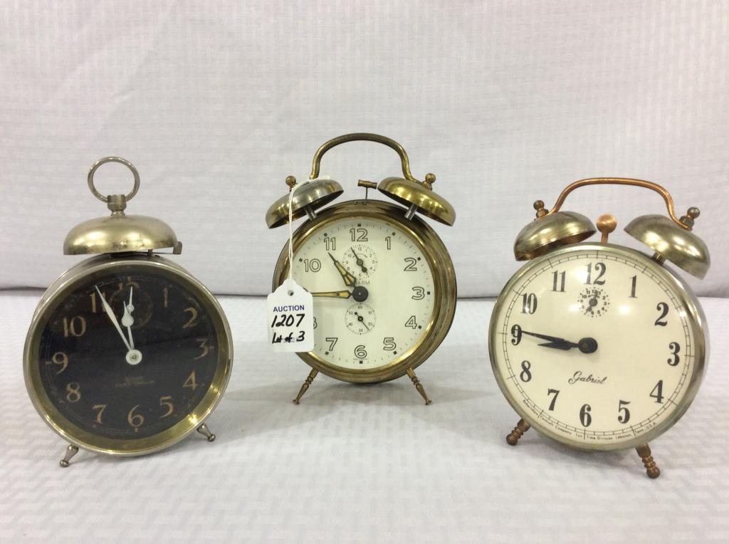 Lot of 3 Various Alarm Clocks in Working Order