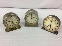 Lot of 3 Westclox Alarm Clocks in Working Order