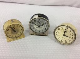 Lot of 3 Various Alarm Clocks In Working Order