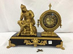 Onrate Iron Figural Ansonia Keywind Clock w/ Open