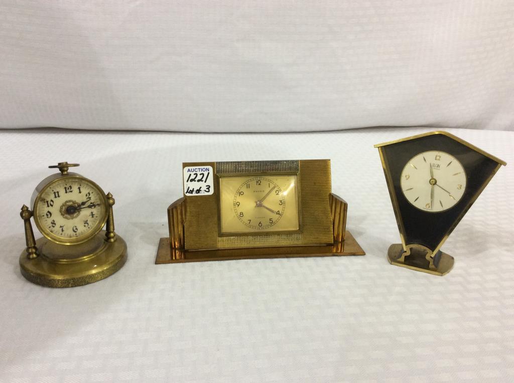 Lot of 3 Sm. Alarm Clocks Including