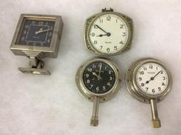 Group of 4 Sm. Car Westclox Clocks